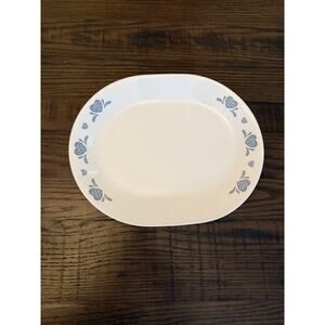 Corelle BLUE SPONGE HEARTS Oval Platter - 12 1/4” x 10”